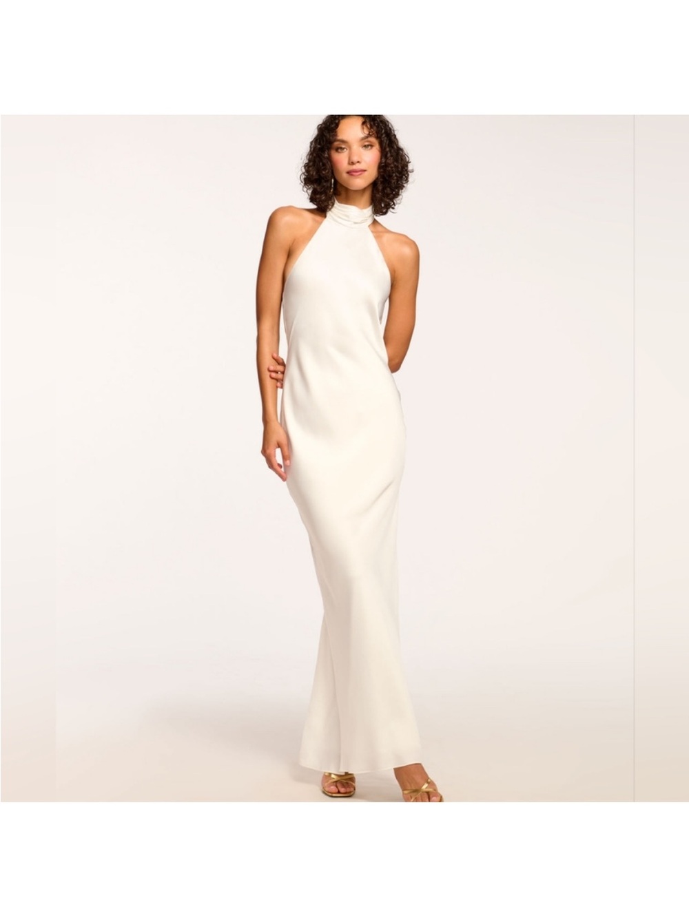Ramy Brook Ivory Halter Maxi Dress